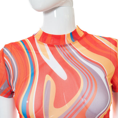 Body Stocking Estampado con Cordones y Efecto Tie-Dye - Image 10