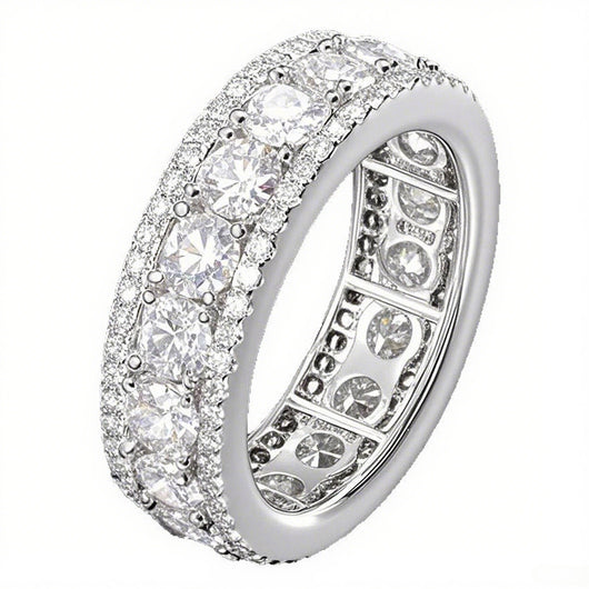 Anillo Hip-hop Giratorio de Tres Filas con Micro Pavé Estilo Europeo - Image 7