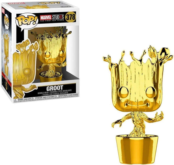 Funko Pop Marvel: Marvel Studios 10 - Groot (Gold Chrome) - Tekeno