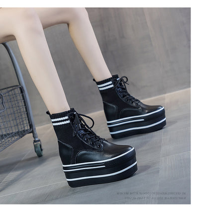 Botas Martin de Cuero con Calcetines Integrados y Aumento de Altura para Mujer - Image 12