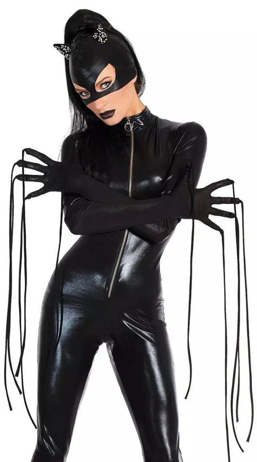 Traje de Gato Negro en Cuero Charolado para Mujer - Image 5