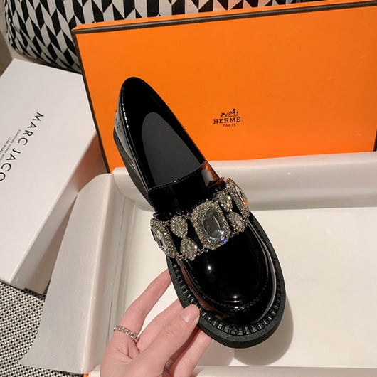 Zapato de Tacón Alto Grueso con Diamantes de Agua para Niña - Image 3