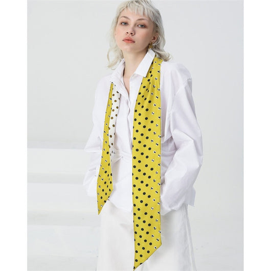Pañuelo de Seda Estampado con Lunares - Image 6