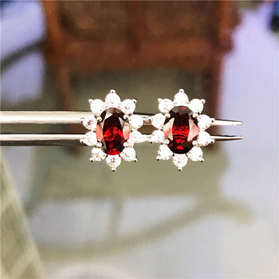 Aretes de Granate Natural Rojo Rubí - Elegancia Auténtica - Image 14