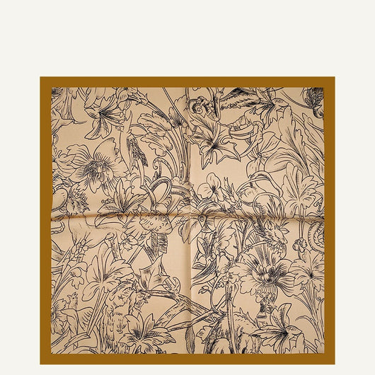 Pañuelo de Seda Estampado Floral Cuadrado Pequeño - Image 4