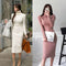 Vestido Ajustado de Punto con Falda Ceñida y Cadera Marcada