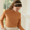 Blusa Térmica de Encaje con Cuello Alto y Manga Larga Ajustada
