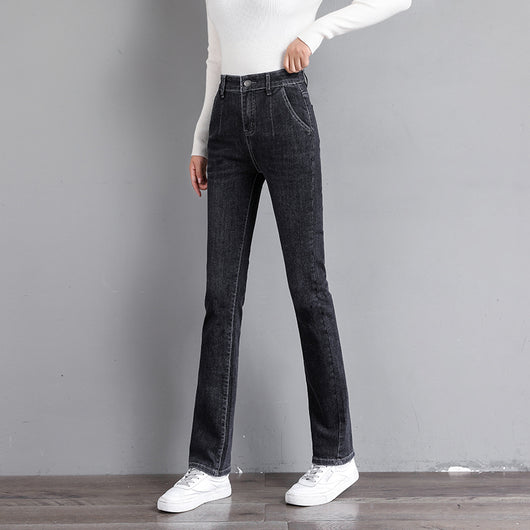 Jeans Bootcut Cintura Alta Suelta con Pierna Recta Versátil - Image 4
