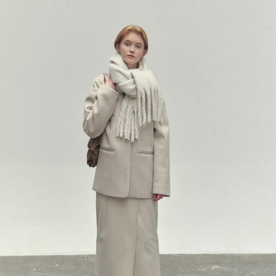 Bufanda Larga Mujer Invierno Color Sólido con Borlas - Estilo Fashion Versátil y Cálido - Image 11