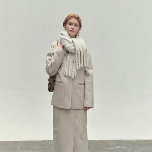 Bufanda Larga Mujer Invierno Color Sólido con Borlas - Estilo Fashion Versátil y Cálido - Image 11