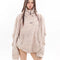 Sudadera Capucha Cuello Alto Doble Capa Plisada para Parejas