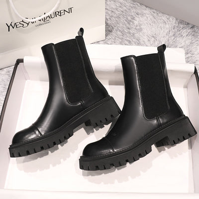 Botas de Plataforma en Cuero Estilo Británico para Mujer - Image 6