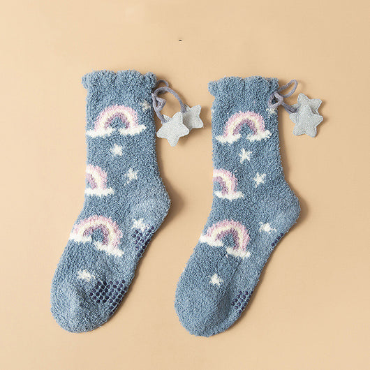 Calcetines Térmicos Gruesos para Mujer Estilo Coreano con Forro Polar - Image 3