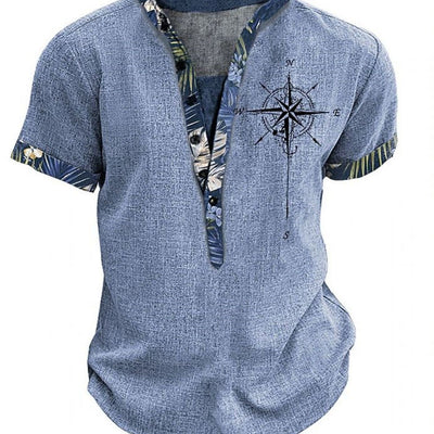 Playera Estampada 3D Estilo Europeo Americano con Botones para Jóvenes - Image 5