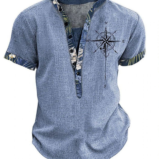 Playera Estampada 3D Estilo Europeo Americano con Botones para Jóvenes - Image 5