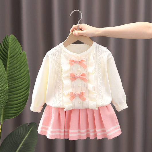 Conjunto Tejido Coreano para Niña: Blusa y Falda Coordinadas - Image 8
