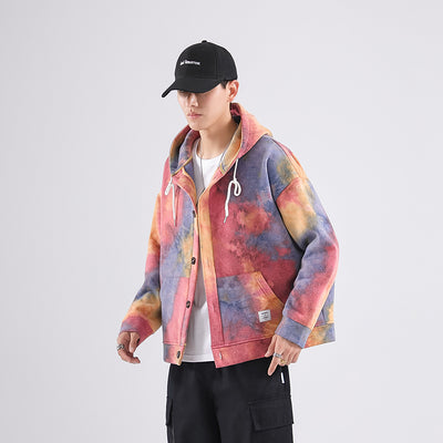 Chamarra Hoodie Tie-Dye Flores Japonesas para Hombre - Image 2