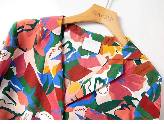 Blusa de Seda con Estampado Floral Elegante - Image 2