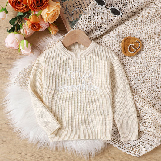 Sudadera Cuello Redondo con Bordado de Letras - Estilo Casual Moderno