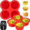 2 Pack Air Fryer Egg Bite Molds, 4-Cup Mini round Muffin Pans Silicone Baking Molds for for Oven, Air Fryer and Pot