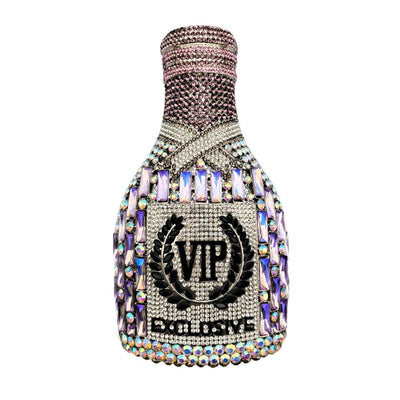 Bolso de Cena Elegante con Diseño de Botella de Champagne y Mano de Diamantes - Image 46