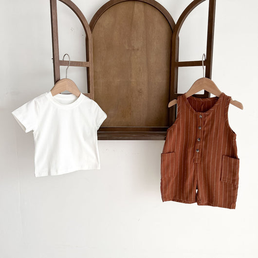Conjunto de Chaqueta Corta y Babero Dos Piezas para Bebé - Image 3