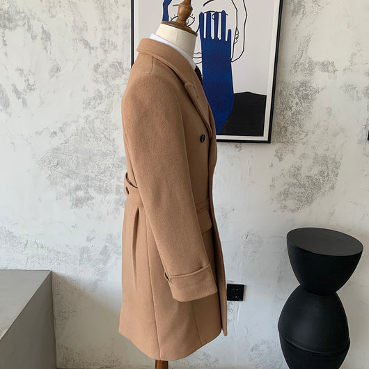 Abrigo de Lana Tipo Gabardina Doble Botonadura Slim Fit para Otoño e Invierno - Image 18