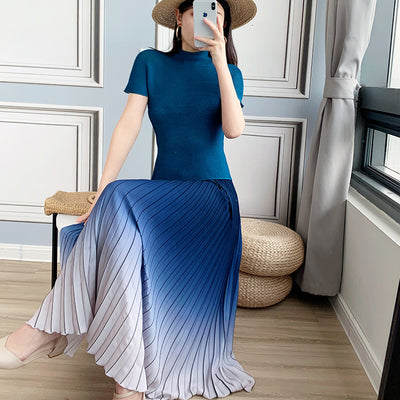 Blusa Elegante de Gasa con Cuello Medio - Top Sofisticado para Mujer - Image 2