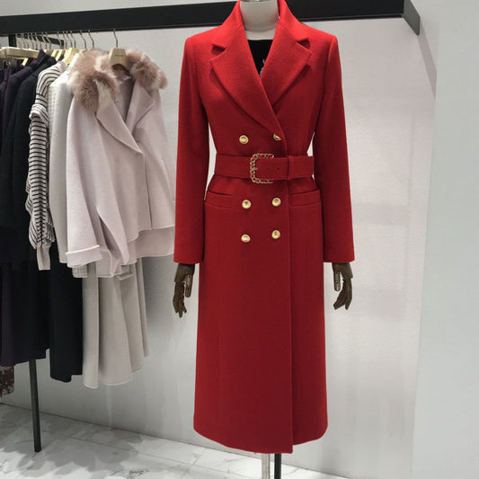 Abrigo de Lana Gruesa Largo - Estilo Contemporáneo