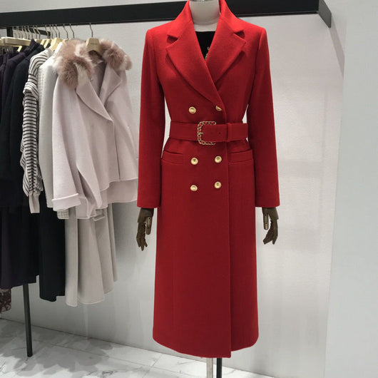 Abrigo de Lana Gruesa Largo - Estilo Contemporáneo