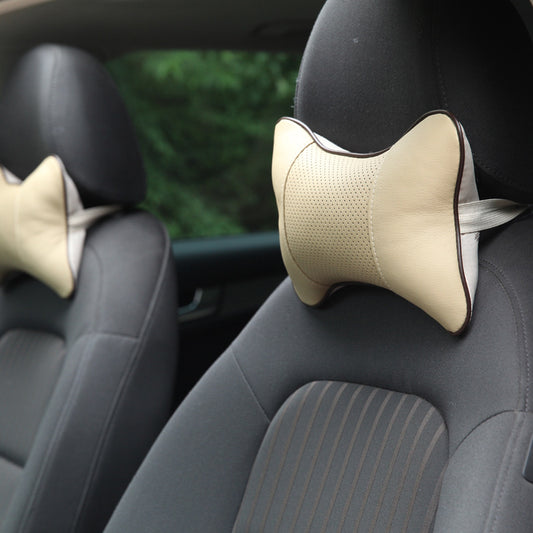 Juego de 2 Almohadas Cervicales de Cuero para Auto con Múltiples Colores - Image 2