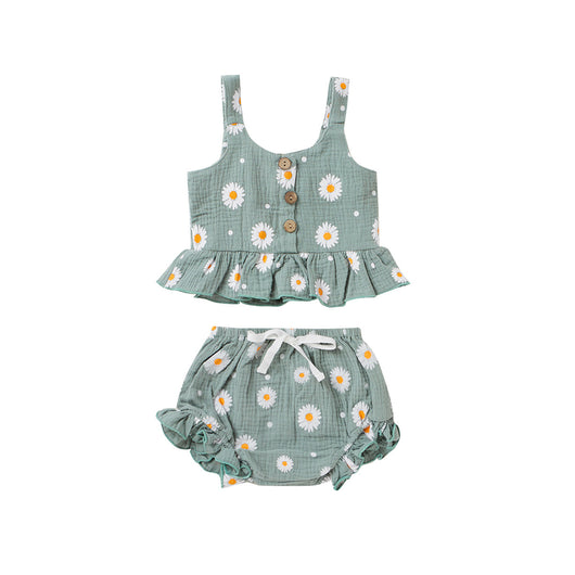 Conjunto de Dos Piezas para Niña con Tirantes y Shorts Estampado - Image 4