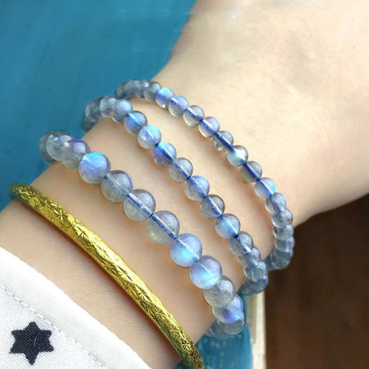 Pulsera de Piedra Lunar Azul - Cuentas Sueltas de Luz Moonstone - Image 10