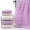 Toalla de Baño Suave Absorbente con Rayas Bordadas Lavanda