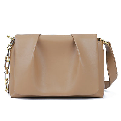 Bolso Bandolera de Cuero Acolchado Nube con Pliegues Versátil - Image 3