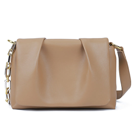 Bolso Bandolera de Cuero Acolchado Nube con Pliegues Versátil - Image 3