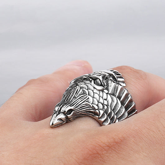 Anillo de Acero Inoxidable Personalizado con Cuervo para Hombre - Image 7