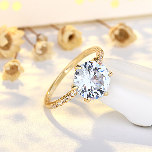 Anillo de Diamante Geométrico de Seis Puntas