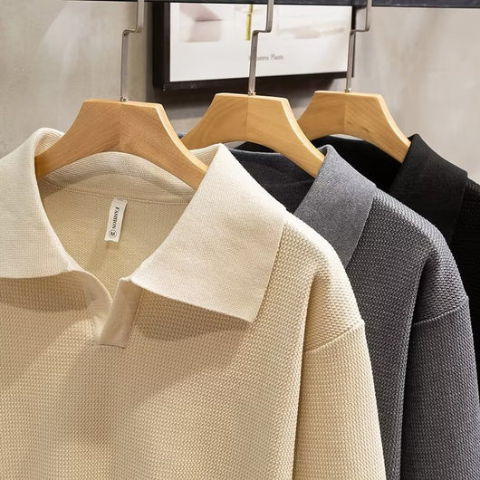 Polo Tejido con Cuello Solapa - Estilo Personalidad para Hombre - Image 19