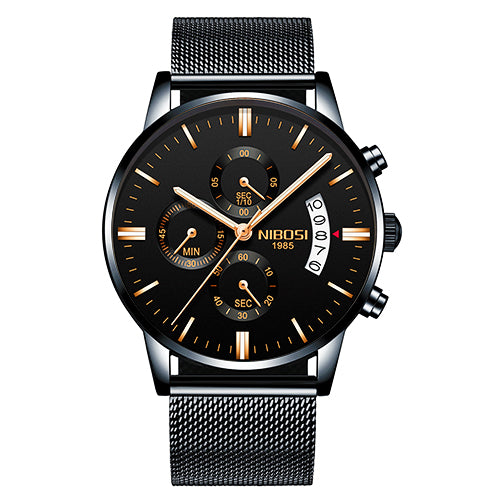 Reloj Cronógrafo Deportivo de Acero Inoxidable Dorado para Hombre - Image 6