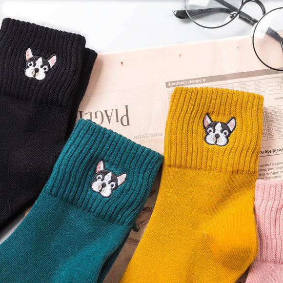 Calcetines de Invierno para Mujer con Bordados de Animales Kawaii