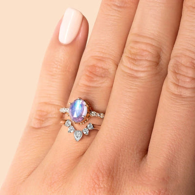 Anillo de Plata Esterlina 925 con Baño de Oro Rosado Diseño Gota de Agua - Image 7