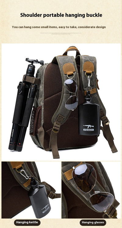 Mochila Cámara SLR Impermeable de Lona - Unisex Profesional - Image 31