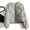 Chaqueta Corta de Algodón con Diseño Lattice Gris para Mujer