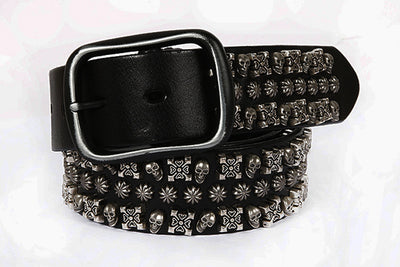 Cinturón de Cuero Genuino para Hombre Estilo Punk con Remaches y Calavera - Image 15