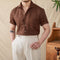 Camisa de Lino Manga Corta Suelta para Verano