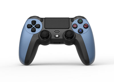 Wireless Bluetooth game controller in dark gray and bright yellow with textured grips, dual analog sticks, and a D-pad. - Image 7