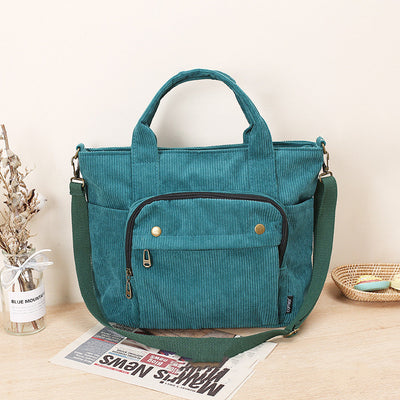 Bolsa de Hombro Portátil Versátil en Pana - Image 14