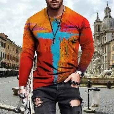 Camiseta Hombre Cuello Redondo Ajustada con Estampado de Letras - Image 4