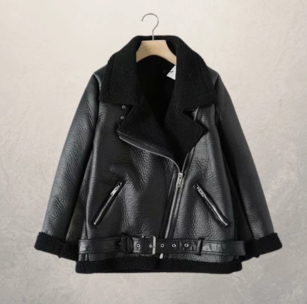 Chaqueta de Cuero para Motociclista Mujer